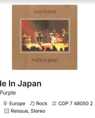 CD Deep Purple Made In Japan prime edizioni ottime