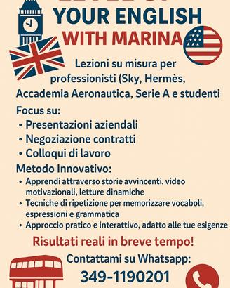 Qualificata esperta madrelingua inglese