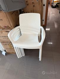 Set 6 sedie in palstica bianche nuove mai usate