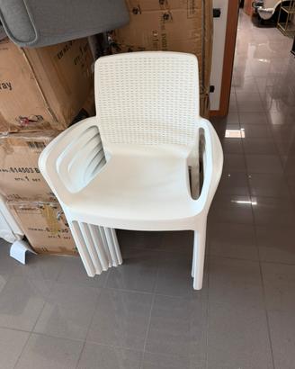 Set 6 sedie in palstica bianche nuove mai usate