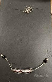 2 collane vetro Murano e acciaio