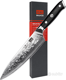 SHAN ZU Coltello da Chef Cucina in Acciaio Damasco
