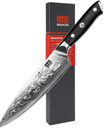 SHAN ZU Coltello da Chef Cucina in Acciaio Damasco
