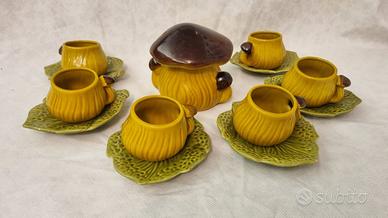 Set caffè vintage anni ‘70 a forma di fungo