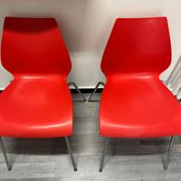 Sedie Kartell Maui, 2 sedie arancione