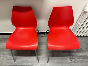 Sedie Kartell Maui, 2 sedie arancione