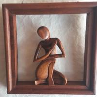 Quadro-scultura moderna etnica in legno