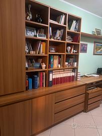 Libreria + scrivania in legno