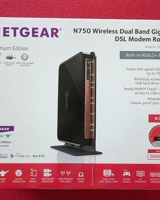 Netgear Gigabit DSL Modem Router N750 Wifi spedito
