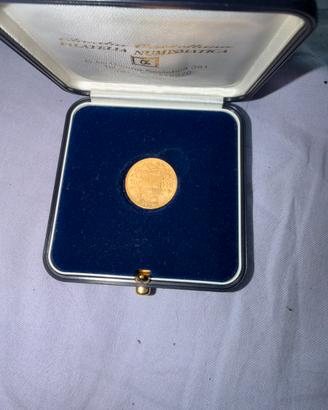 MONETA ORO 22 CARATI 20 FRANCHI SVIZZERI