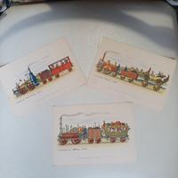 3 cartoline Locomotive Repubblica dei ragazzi