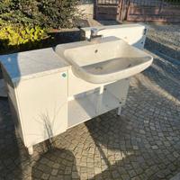 Mobile Bagno in Marmo + Lavandino + Specchiera