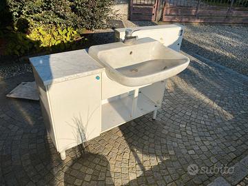 Mobile Bagno in Marmo + Lavandino + Specchiera