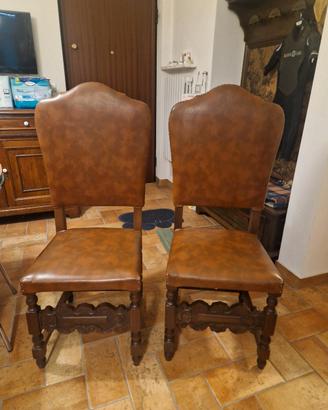 Sedie in pelle stile barocco
