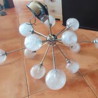 Lampadario Sputnik con 15 sfere in vetro soffiato