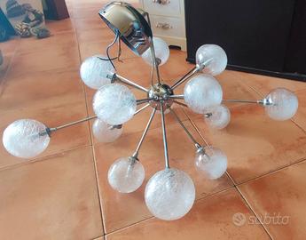 Lampadario Sputnik con 15 sfere in vetro soffiato