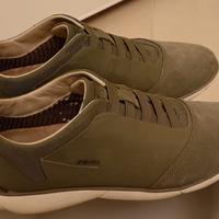 GEOX scarpe sneakers nebula uomo verde camoscio