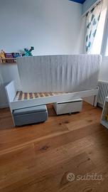 Letto bianco ikea con materasso e accessori