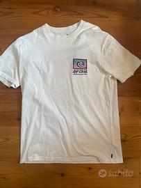 T-shirt bianca Rip Curl con stampa grafica retrò