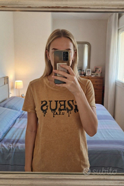 T-shirt corta GUESS ocra chiaro Tg M