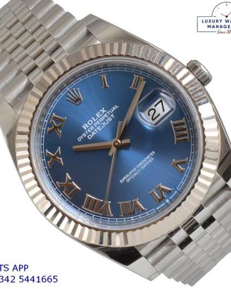 ROLEX Datejust II 126334 blue romans dial Full Set