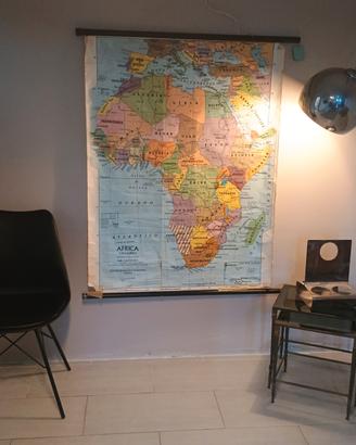 carta cartina geografica vintage africa 1975 