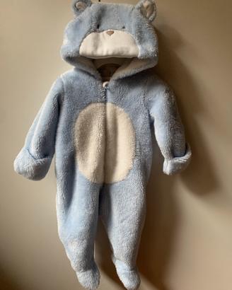 Tutina neonato chicco caldo peluche orsetto 3-6m