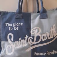 Borsa Mare Denim Patchword nuova