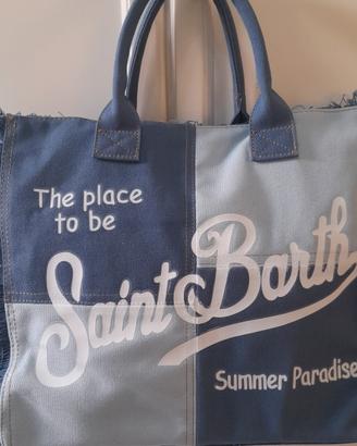 Borsa Mare Denim Patchword nuova