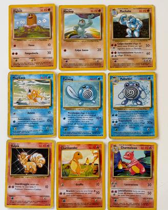 Lotto 9 carte pokemon vintage set base ita