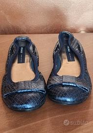 Ballerine FRAU in pelle stampa pitone – Blu scuro