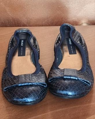 Ballerine FRAU in pelle stampa pitone – Blu scuro
