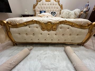 Letto matrimoniale stile classico + rete nuova