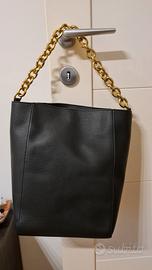 Borsa in ecopelle martellata nera