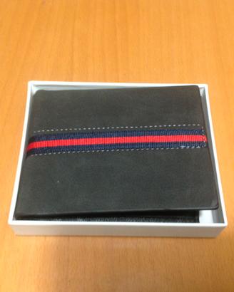 Portafoglio Uomo Tinta Unita Profilo In Tessuto