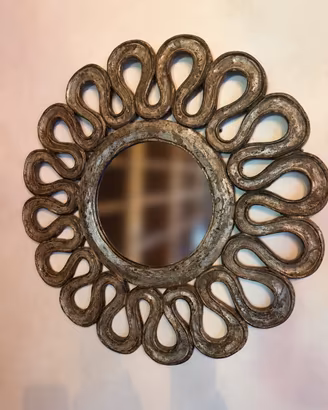 Specchio rotondo Ø80 cm con cornice oro anticato