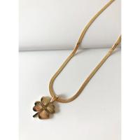 Collana donna acciaio oro pendente portafortuna 