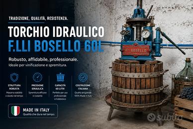 Torchio idraulico F.lli Bosello 60L 🍇