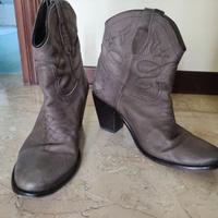 Stivaletti texani in vera pelle marrone scuro 39