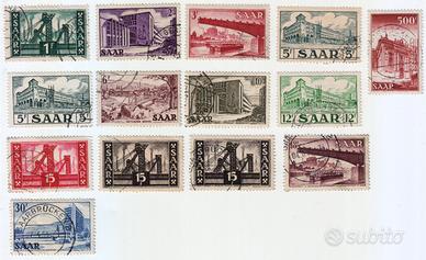Francobolli Saar Francese 1952-55 Vedute usati