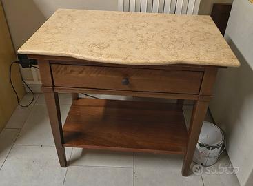 Mobiletto in legno con sopra marmo 2 cm