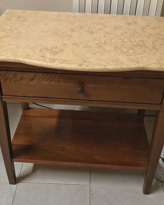 Mobiletto in legno con sopra marmo 2 cm