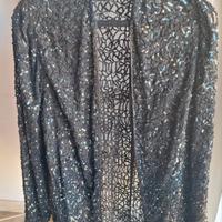 soprabito nero seta/pailettes