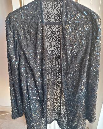 soprabito nero seta/pailettes