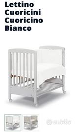 Lettino Cuoricini bianco+materasso memori+setPicci