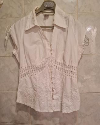 camicia donna bianca cotone la Cotonierre