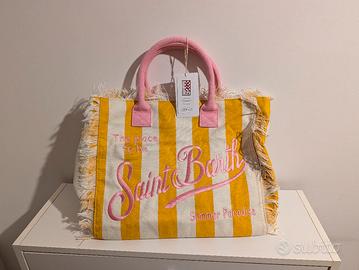 borsa saint Bart righe bianca e gialla
