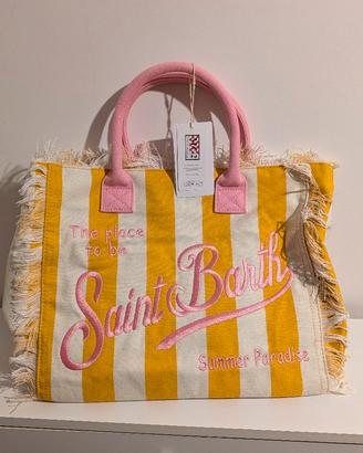borsa saint Bart righe bianca e gialla