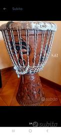 Djembé africano artigianale in legno massello