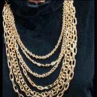 Collana dorata  multicatene 